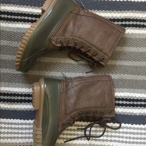 New Brown Leather Snow Boots